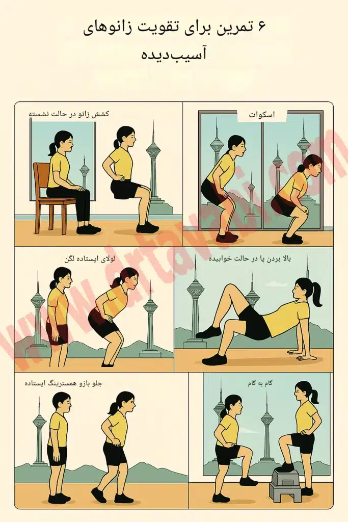 تمرین ورزشی تقویت زانو